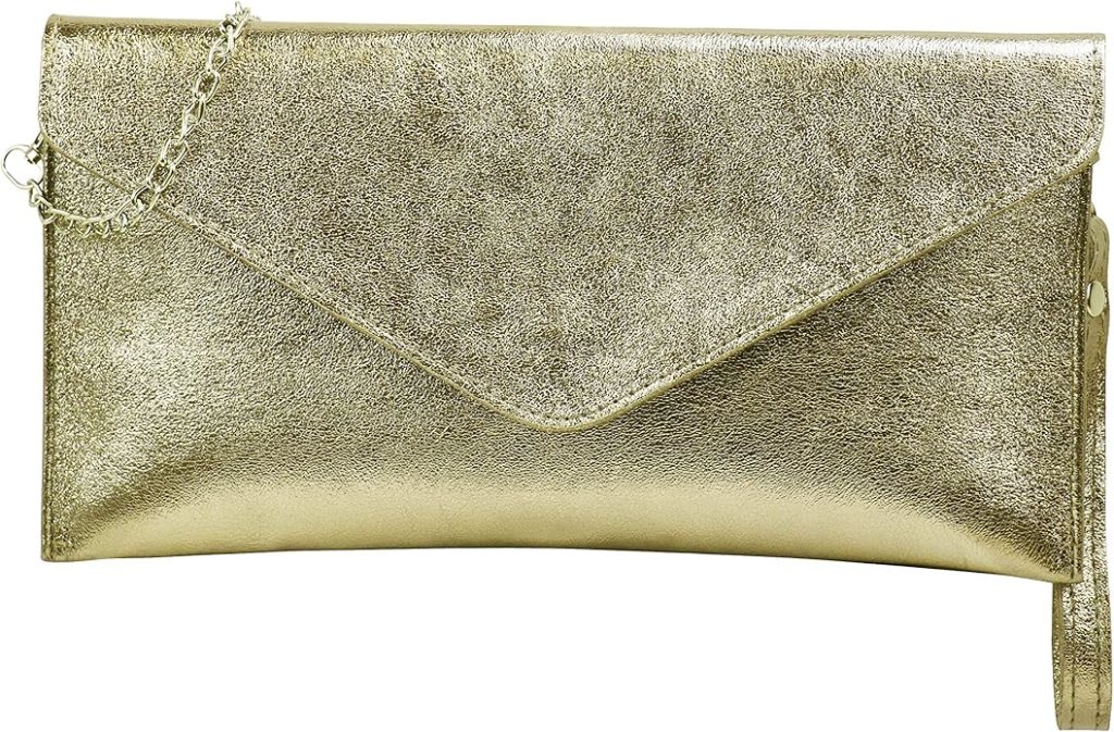 Gouden leren clutch